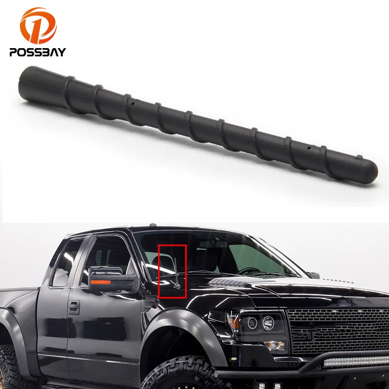 

POSSBAY Car Roof Rubber Antenna Mast Truck Black Aerial Radio Signal Amplified Replacement For Ford F150 Raptor 2009-2020