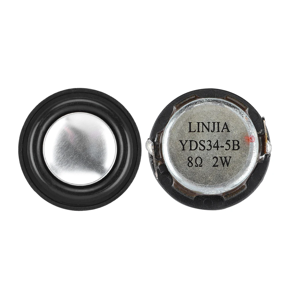 AIYIMA 34MM 8 Ohm 2W Full Frequency Mini Speaker Neodymium Magnetic Audio Speaker Aluminum Basin Rubber Edge Loudspeaker 2Pcs