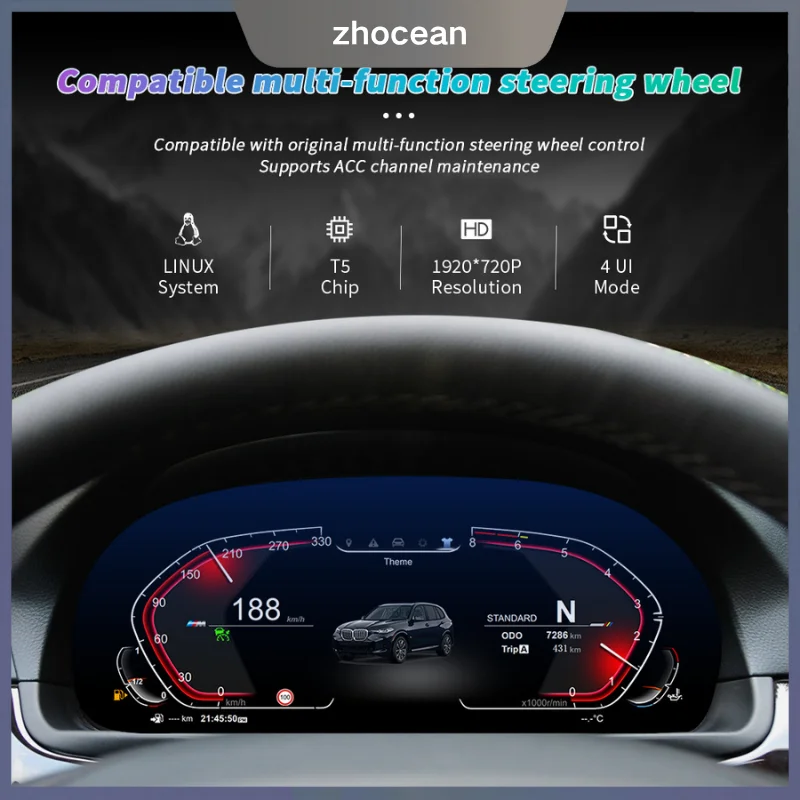 

12.3 Inch LCD Speedometer Digital Dashboard Cluster Instrument Cluster for BMW X3 F25 2011 - 2017 LINUX Speed Meter Screen