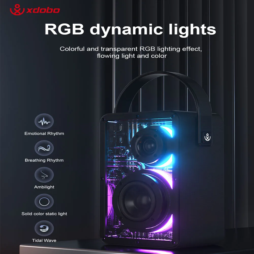 XDOBO BMTL Memory 1972 Wireless Bluetooth 5.3 Speaker 80W High Power Outdoor Portable Sound Atmosphere Light with RGB Light