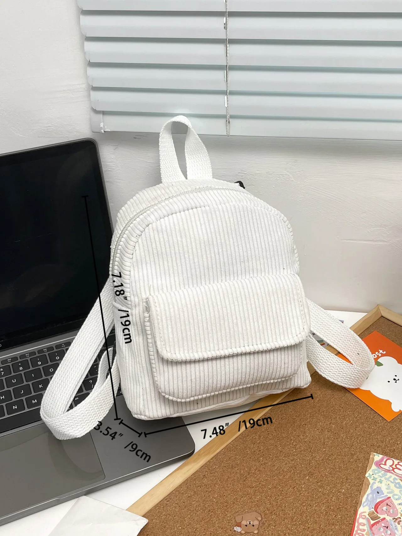 Fashion Women Mini Backpack Solid Color Corduroy Small Backpacks Simple Casual Student Bookbags Traveling Backpacks 2022