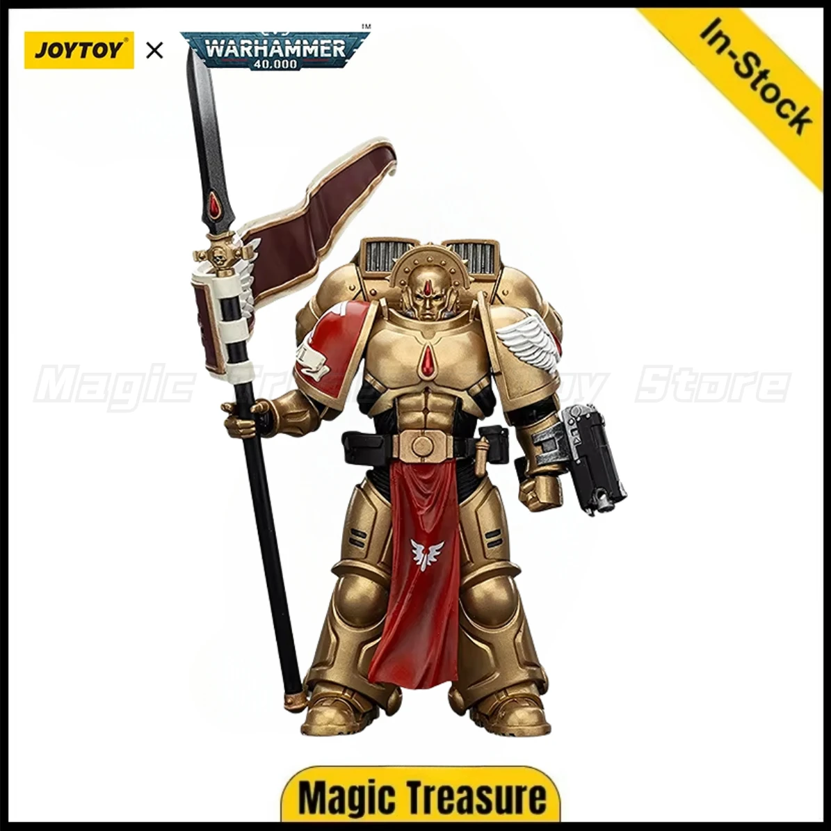 

【In stock】JOYTOY 1/18 Warhammer 40K Action Figure Blood AngelsSanguinary Guard 3 with Angelus Boltgun and Encarmine Spear Gif