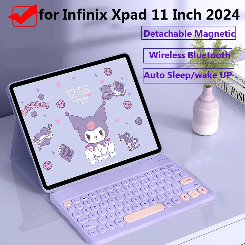 For Infinix Xpad XPad 11 2024 Keyboard Case for Infinix Xpad 11inch 2024 Detachable Bluetooth KeyBoard Case Smart Flip Cover