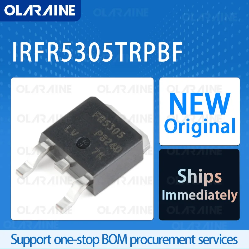 

5/10/100Pcs IRFR5305TRPBF DPAK-3 (TO-252-3) original ic chip MOSFET P-Channel 1 Channel Vds-55 V Id-31 A