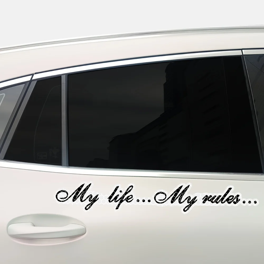 1 шт., светоотражающая автомобильная наклейка «Моя жизнь, мои правила», самоклеящаяся, безопасная для ночного вождения, водонепроницаемая, для авто, окна, кузова, двери, виниловые наклейки