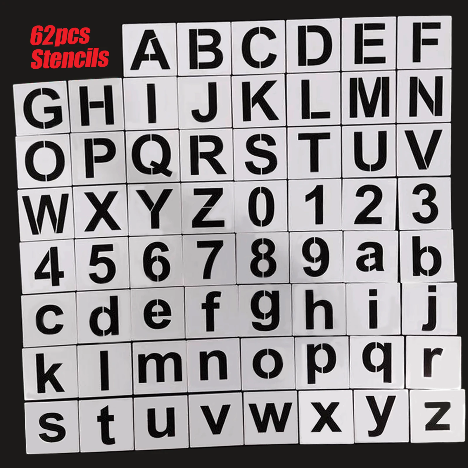 36/72Pcs 5 Inch Letter and Number Stencils Reusable Washable Alphabet Stencils Environment-friendly PET Art Craft Templates