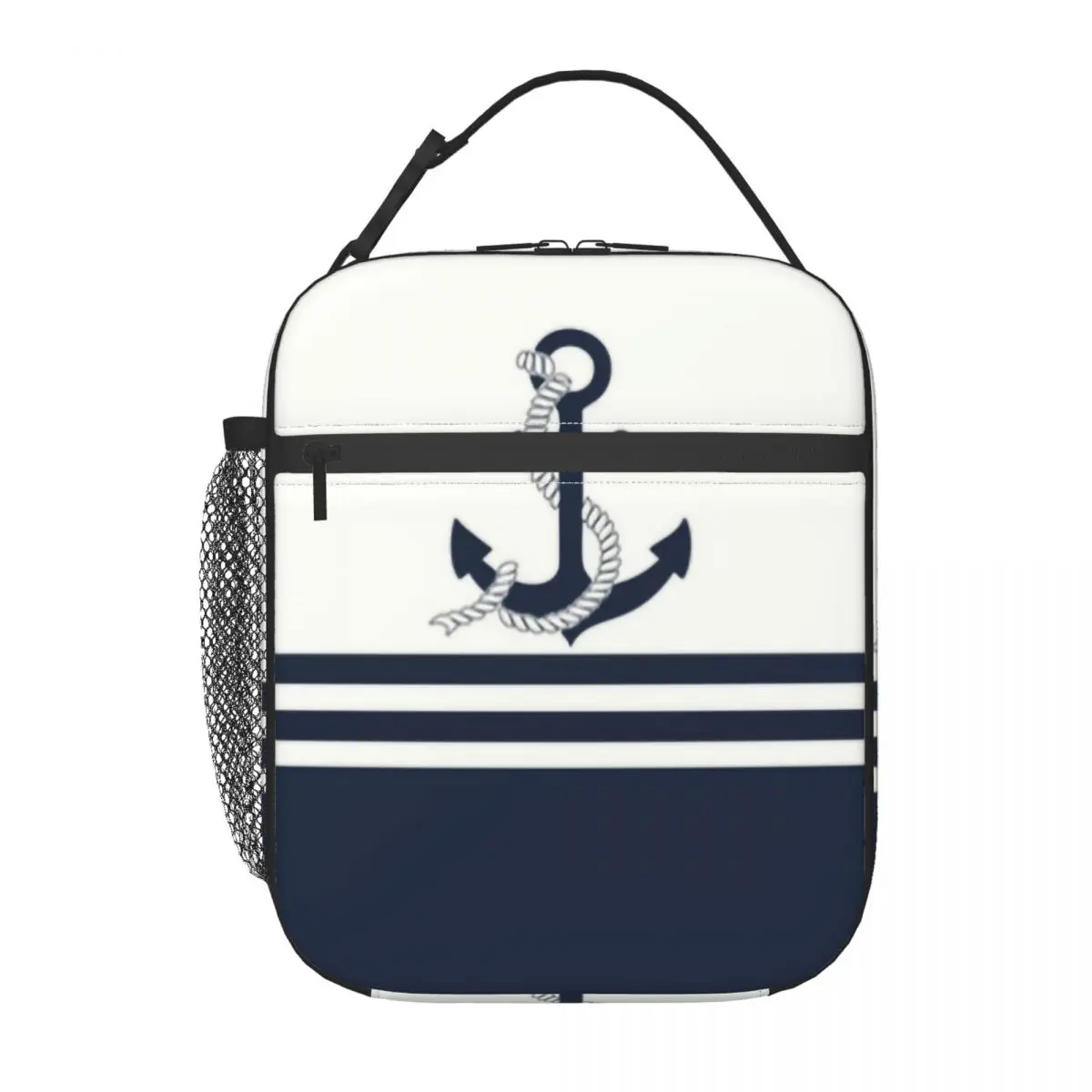 

Custom Nautical Anchor Boat Portable Lunch Boxes Women Leakproof Thermal Cooler Food Insulated Lunch Bag Kids School Children