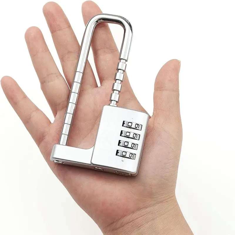 A24I Cabinet Lock,Combination Padlock,Stainless Steel Gym Locker Lock Code Long Adjustable Shackle Lock for School,Gym Silver