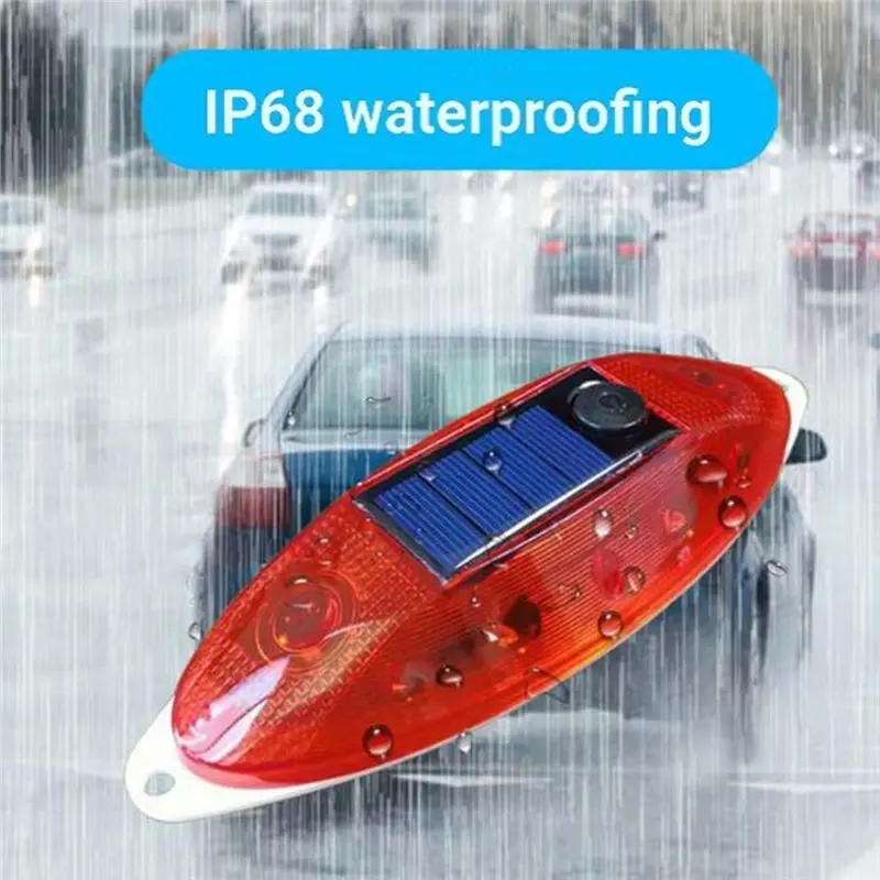 Sensitive LED Solar Strobe Warning Lamp Super Bright IP68 Waterproof Light Control Flashing Beacon