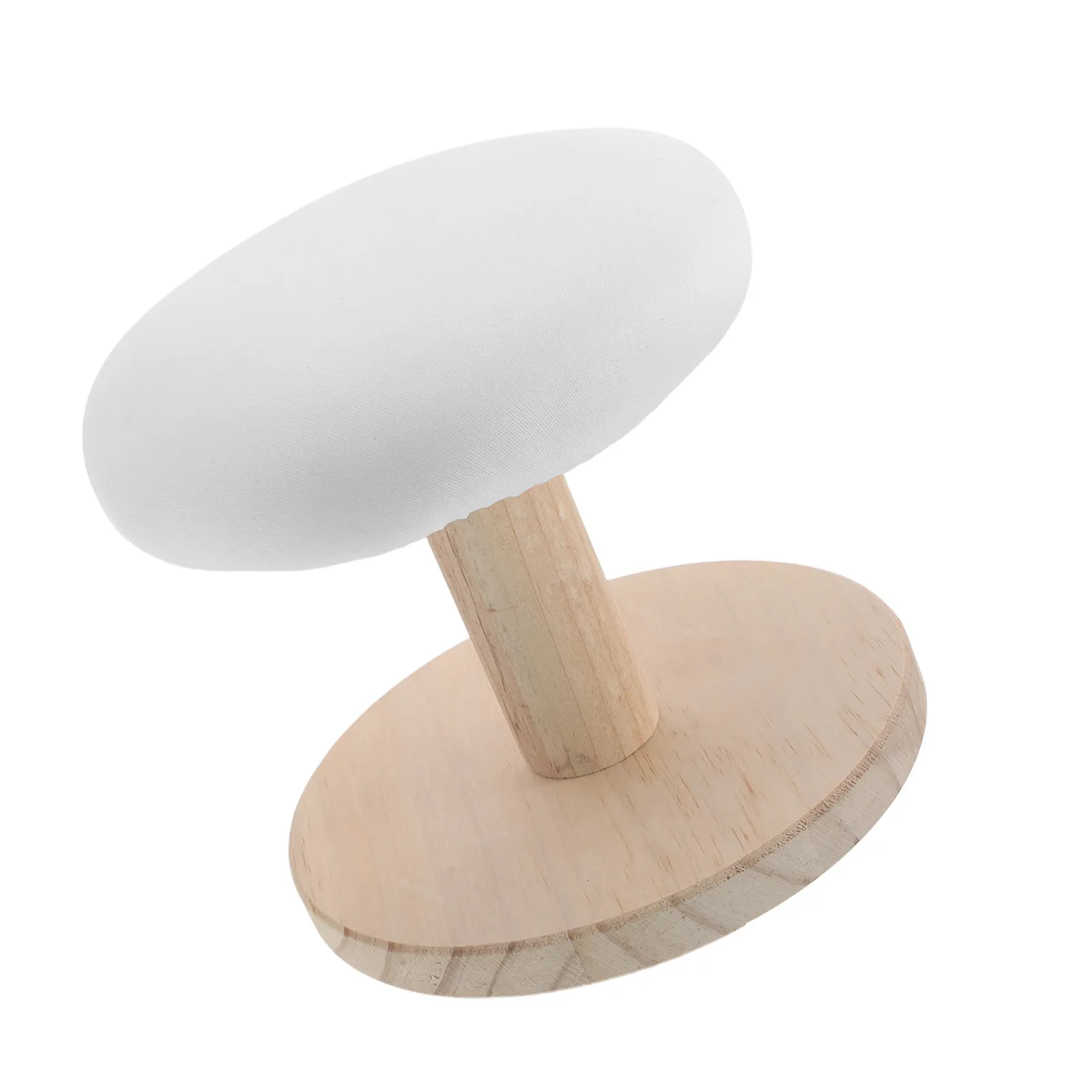 Small Mini Round Wooden Ironing Board Tabletop Padded Base for Collar Cuff Smoothing Sewing Clothes Ironing Board Dorm Room