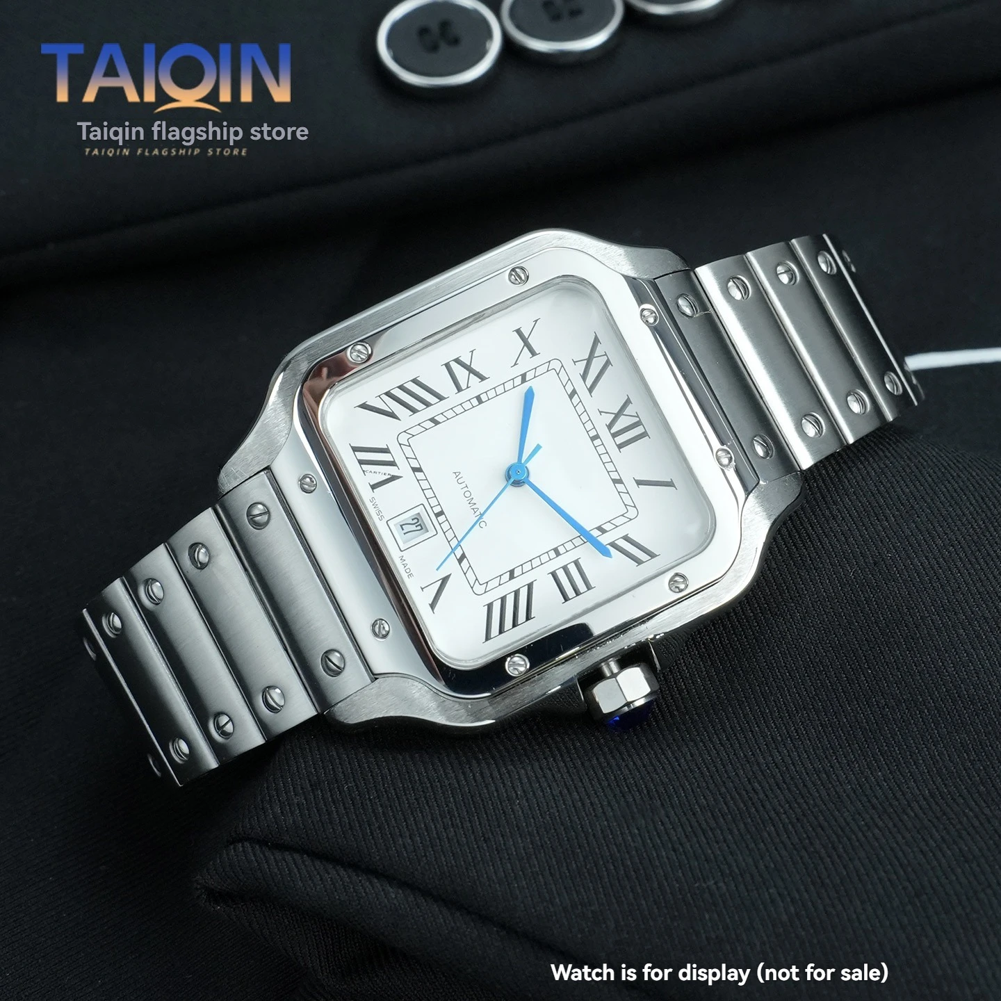 Dedicated interface stainless steel strap For Cartier Santos WSSA0009 WSSA0013 WSSA0010 Non-quick release metal Watchband 21mm