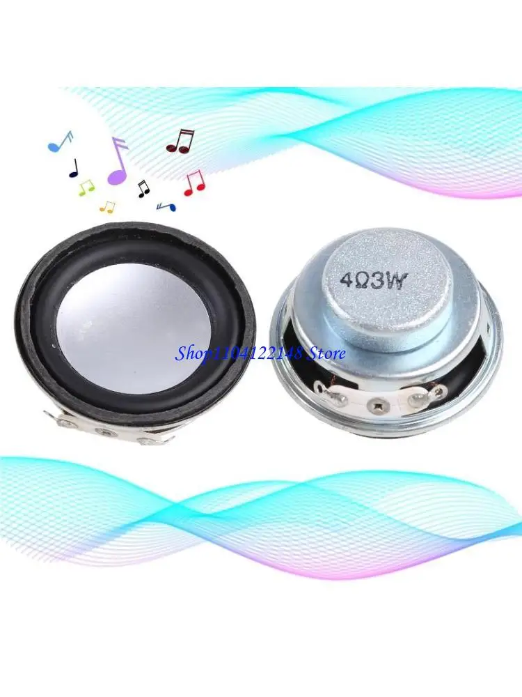 P9FA 2Pcs Circle Loudspeaker 4Ω 1W Black Speaker 2.2 kHz Frequency Response