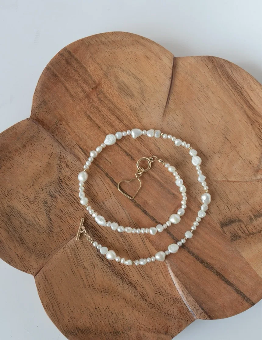 New Pearl Necklace Natural Freshwater Pearl Advanced Clavicle Chain Handmade Necklaces