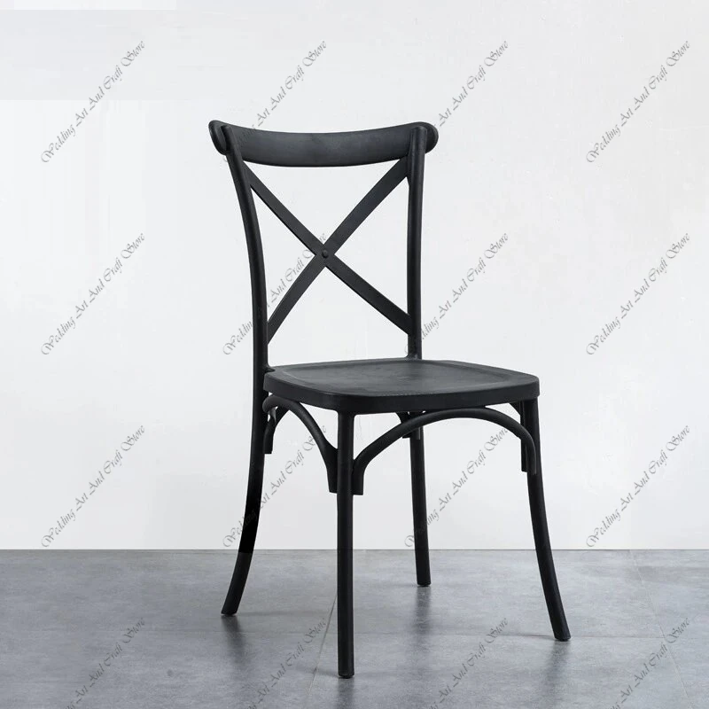 48pcs f30 Stacking White Gold X Back Crossback White Cross Back Chair Wedding for Party Event Banquet Reception ivy154