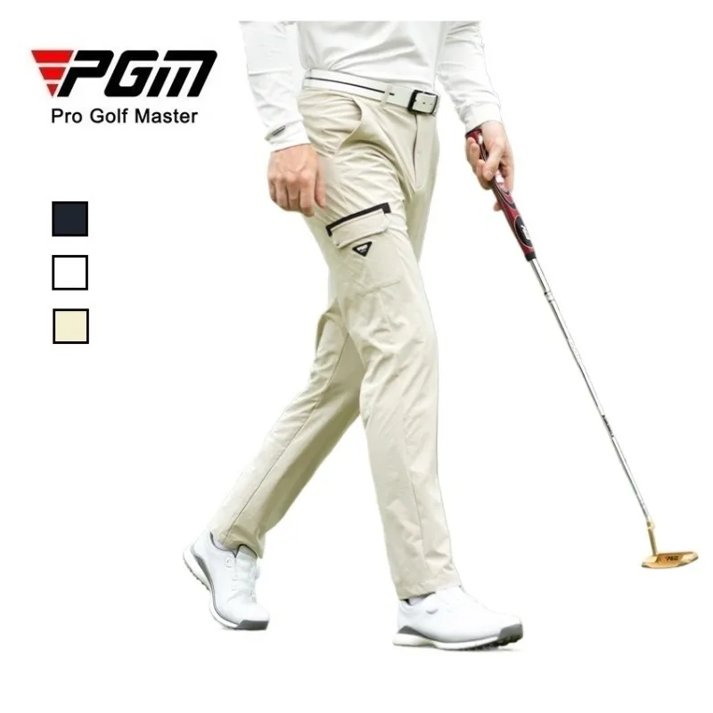 

PGM Golf Pants Men Fashion Lightweight Casual Khaki Black White Color Sport Trousers Workwear Pant with Big Pockets