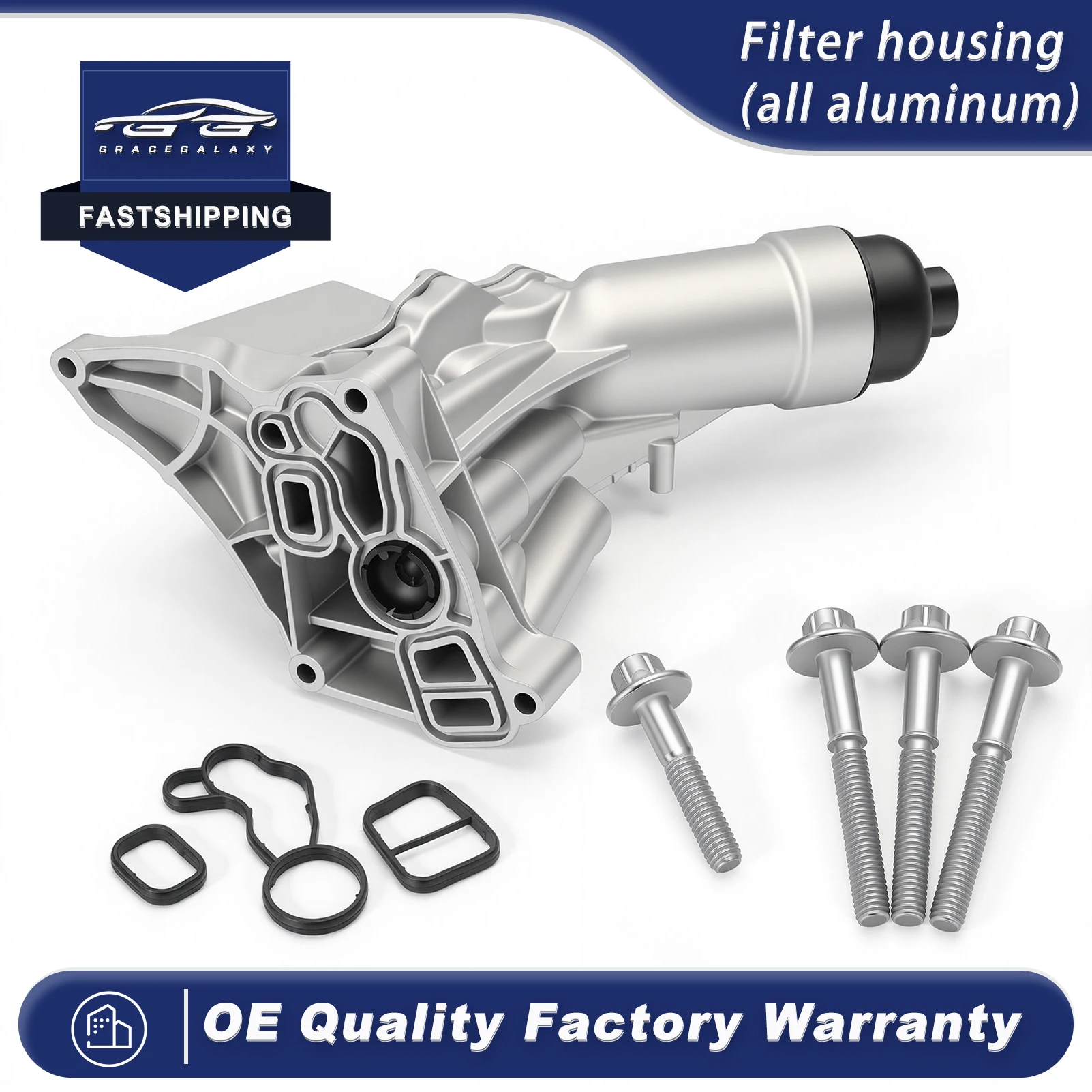 Aluminum Engine Oil Filter Housing 11428596283 11428585625 for BMW B46 B48 11428513965 11428591462 11428586673