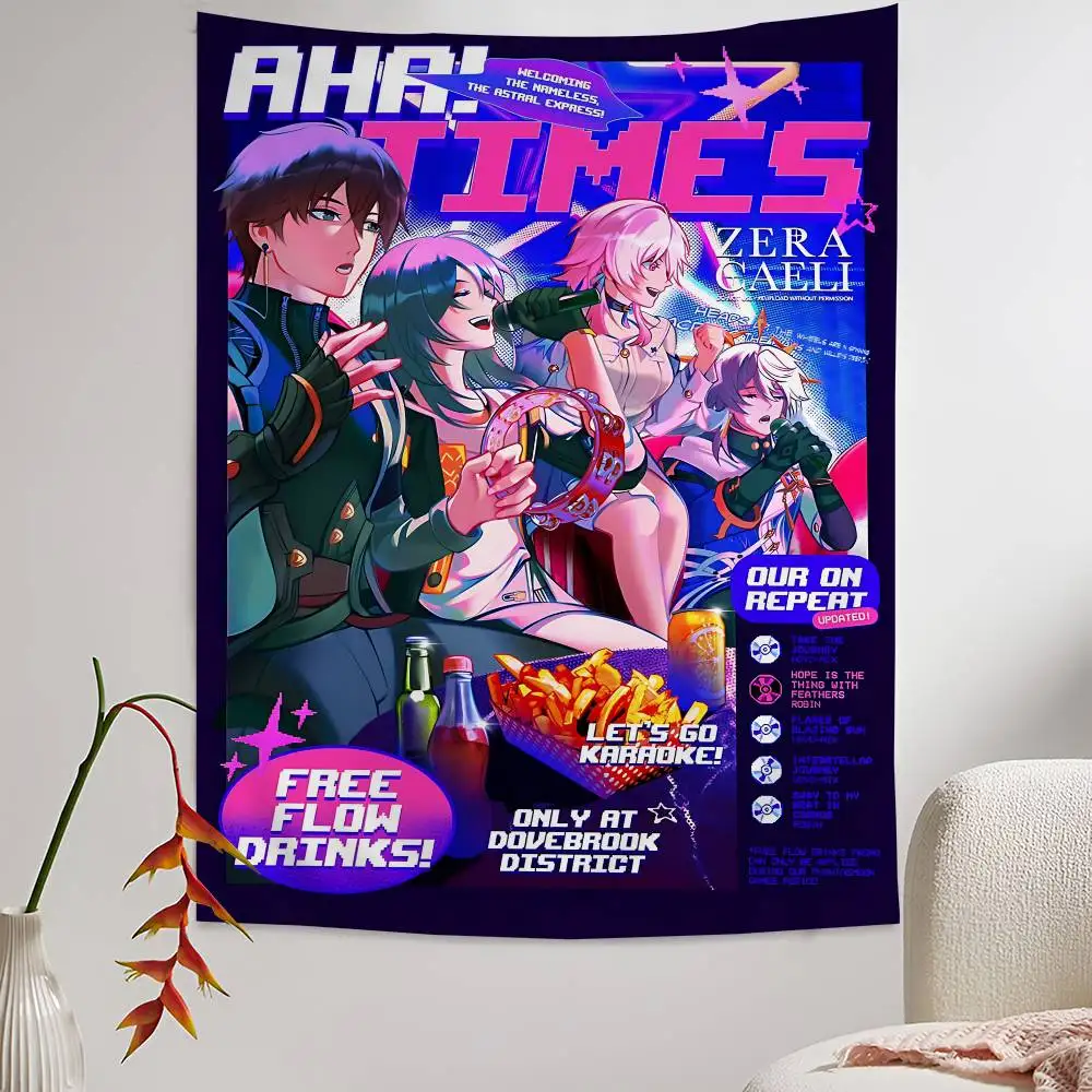 Honkai Star Rail RPG Game Printed Large Wall Tapestry Art Science Fiction Room Home Decor Decor Blanket