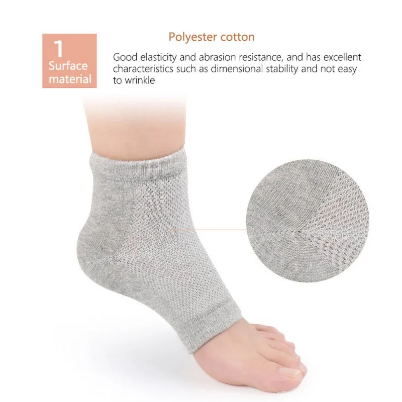 1 Pair Dry Cracked Soft Portect Foot Socks Heels Skin Care Moisturizing Nourishing Elastic Enhance Beauty Health Washable Tools