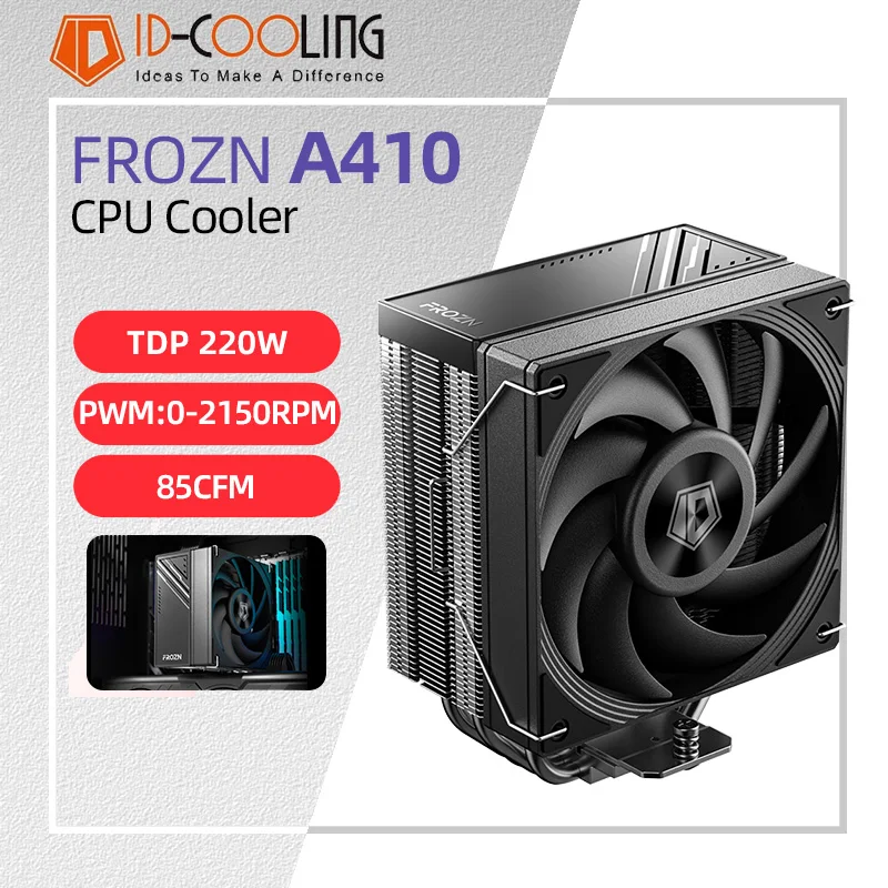 

Охлаждение идентификатора FROZN A410 Воздушный процессор Кулер 4 тепловых трубки Радиатор 4-контактный ШИМ-вентилятор 220 Вт Тихий вентилятор для Intel 115X 1200 1700 AM4 AM5