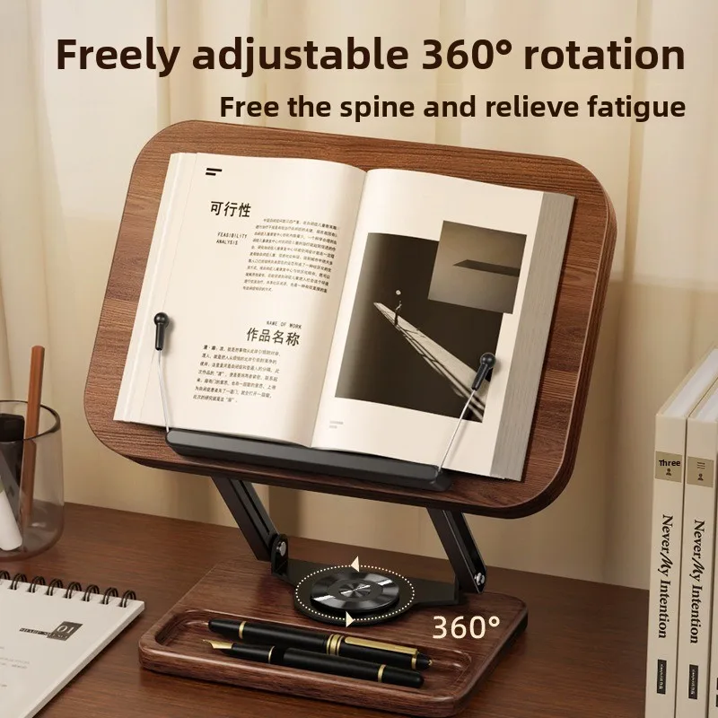 Wooden rotating reading stand for children to learn to read multi-functional solid wood reading stand