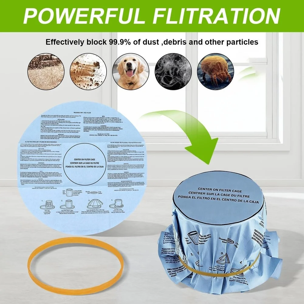 90107 Dry Disc Vacuum Filters for Most 5 Gallon and Larger Wet/Dry Vacuum Cleaners