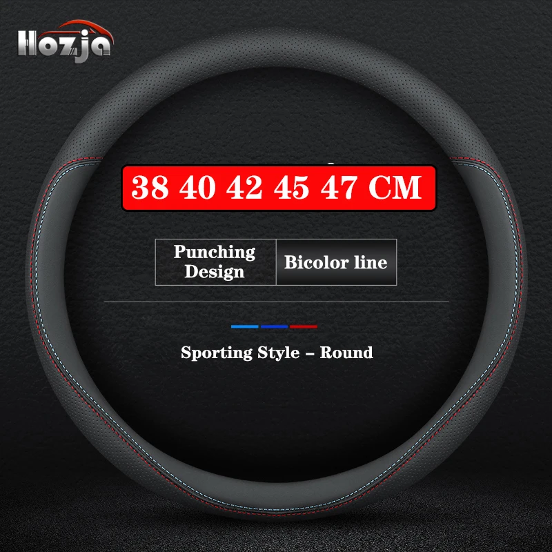 

Large Size Bus Truck Steering Wheel Cover Leather Embroid Car Steering Wheel Cover Interior Accessories 38cm 40cm 42cm 45cm 47cm