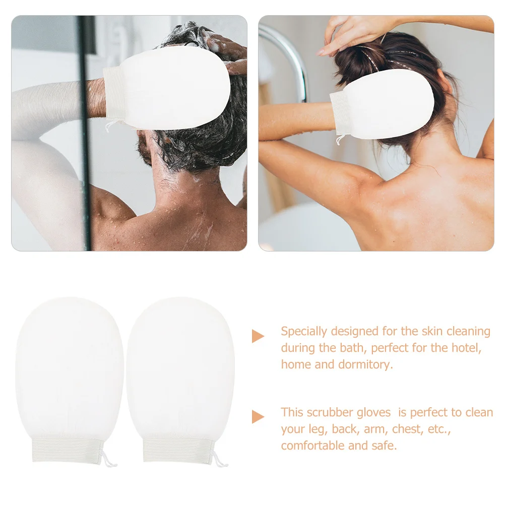2 قطعة قفازات سنفرة الجسم قفازات حمام التقشير قابلة لإعادة الاستخدام لوازم تنظيف البشرة لنتائج ناعمة ورقيقة للعناية اليومية #6