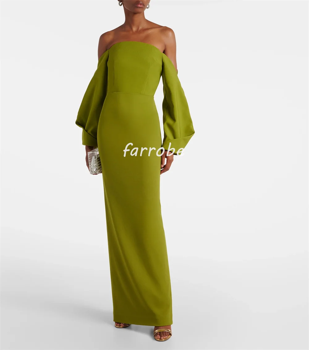 Customized Simple Sizes Available Jersey Pleat Straight Off-the-shoulder Long Dresses Bespoke Occasion Dresses Matching Casual