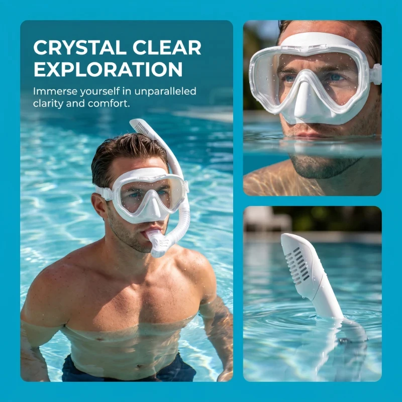 

2Pcs Anti-Fog & Leak-Proof Diving Mask Snorkel Set Household Professional Easy Breath Goggles For Swimming Diving