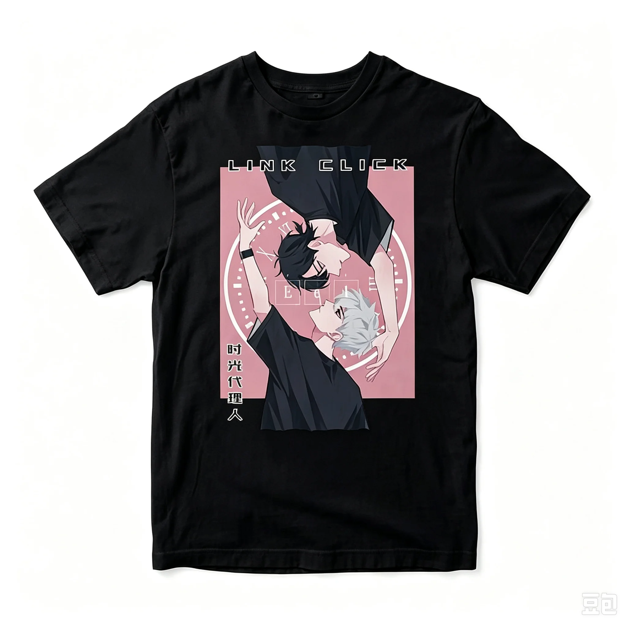 Link Click Anime T-Shirt für Männer und Frauen, Manga-Charakter-Grafikdruck, Kurzarm, Rundhalsausschnitt, lässige Alltags-Streetwear, Sommer-T-Shirts – Detail 2