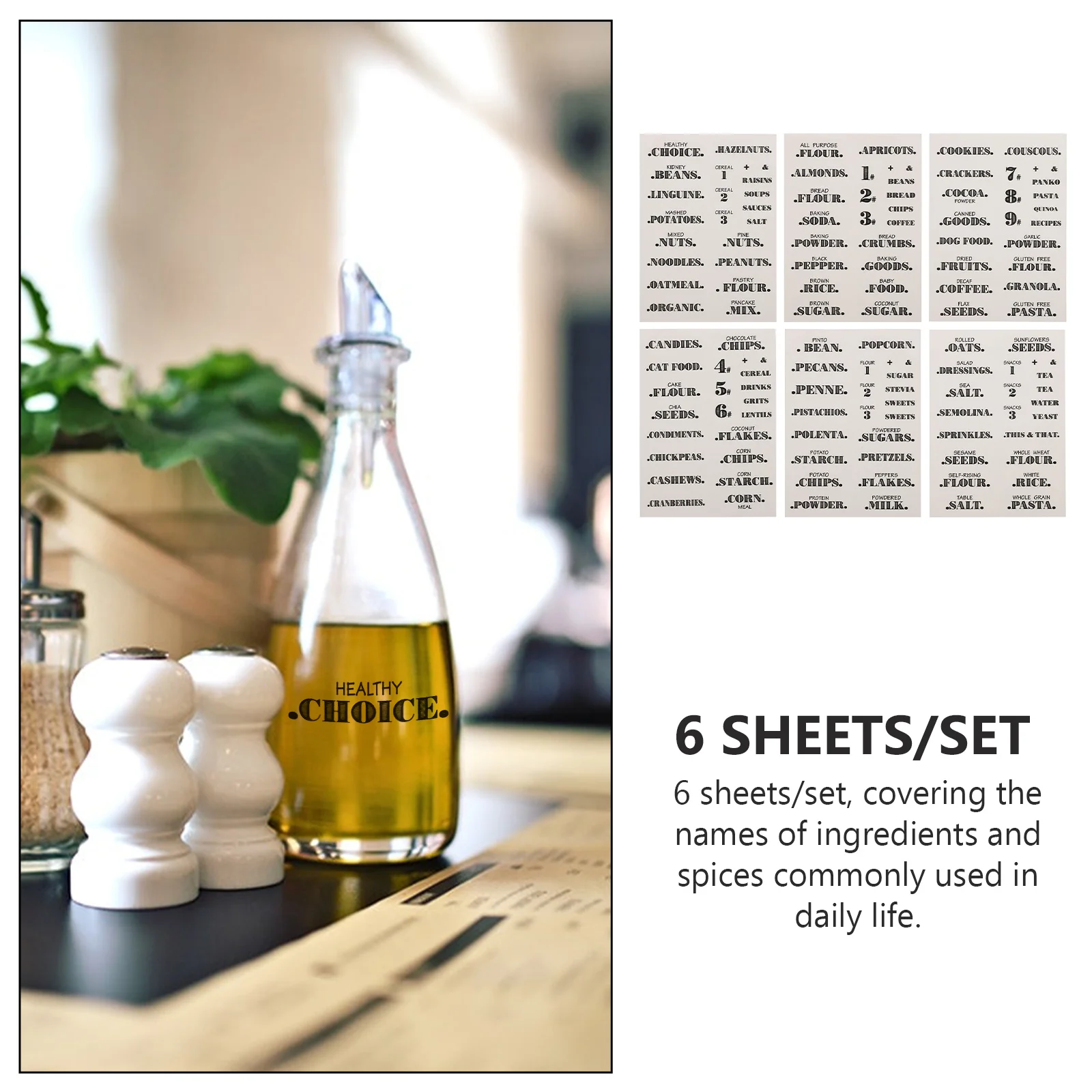 Adesivos de data de comida de cozinha à prova d'água, 6 peças, material ecológico, fácil aderência, sem danos ao corpo, design exclusivo para organização