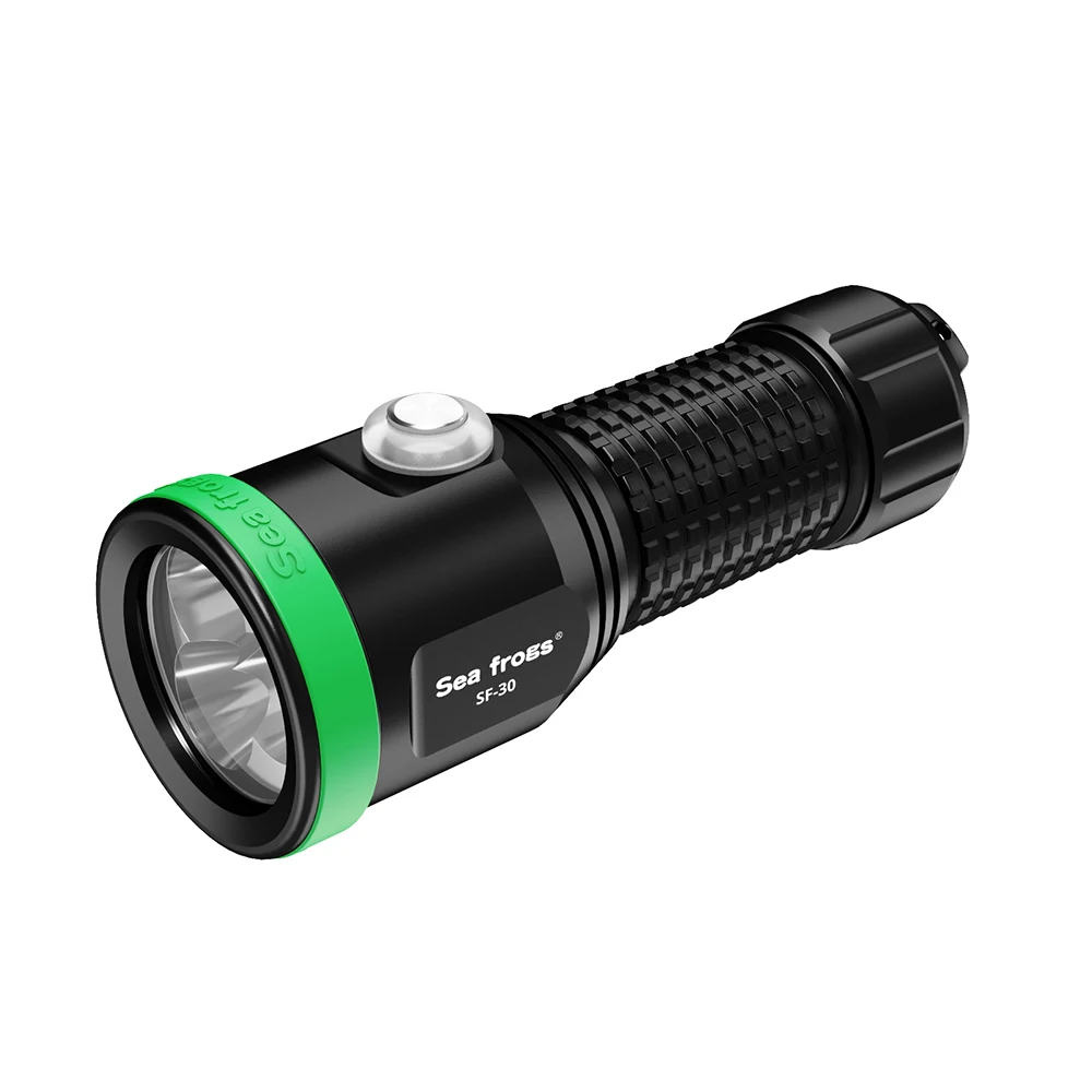 Seafrogs IPX8 professional waterproof 100 meter high-quality LED diving flashlight with USB charging port for battery charging