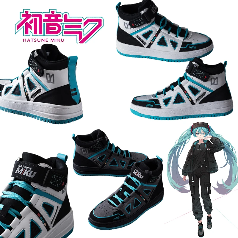 

New Kawaii Hatsune Miku vogue DIY homemade anime series High-top casual shoes Couples surprise Birthday Christmas gifts