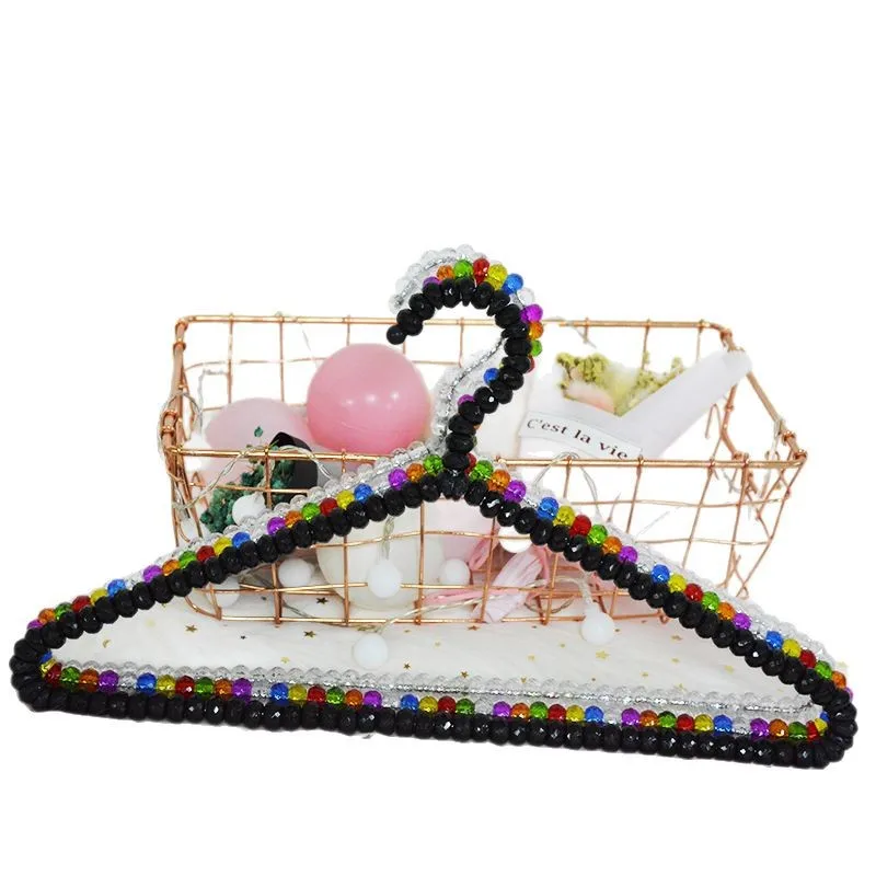 

2pcs Pet Pearl Beaded Clothet Hanger Clothest Rack Dress Pants Coat Hanger Wedding Kid Children Adult Elegant Clothes Hangers
