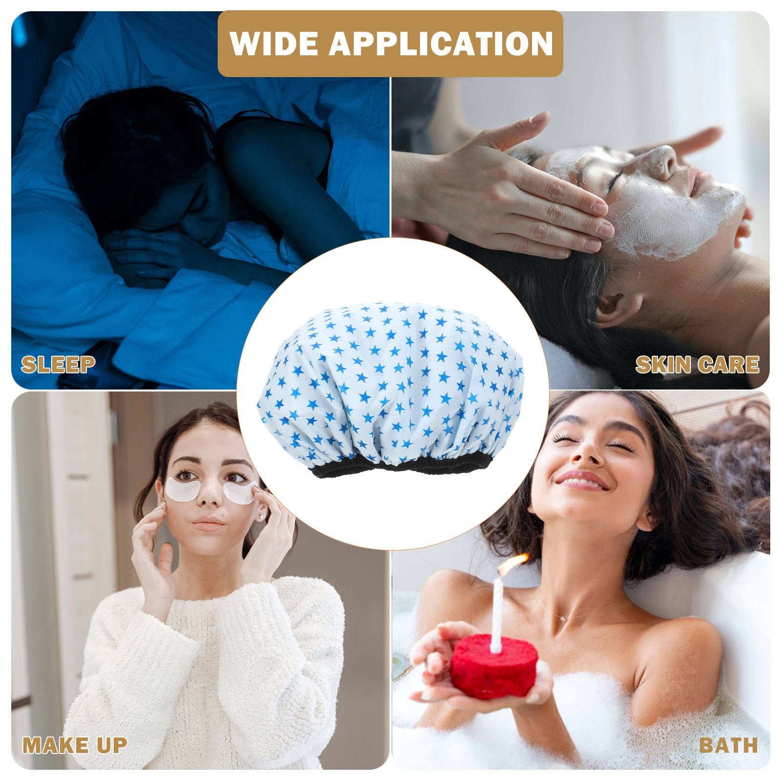 

Waterproof Bathing Cap Triple Layer Shower Cap Reusable Washable Extra Large Hair Absorb Baby Pink Heart PEVA