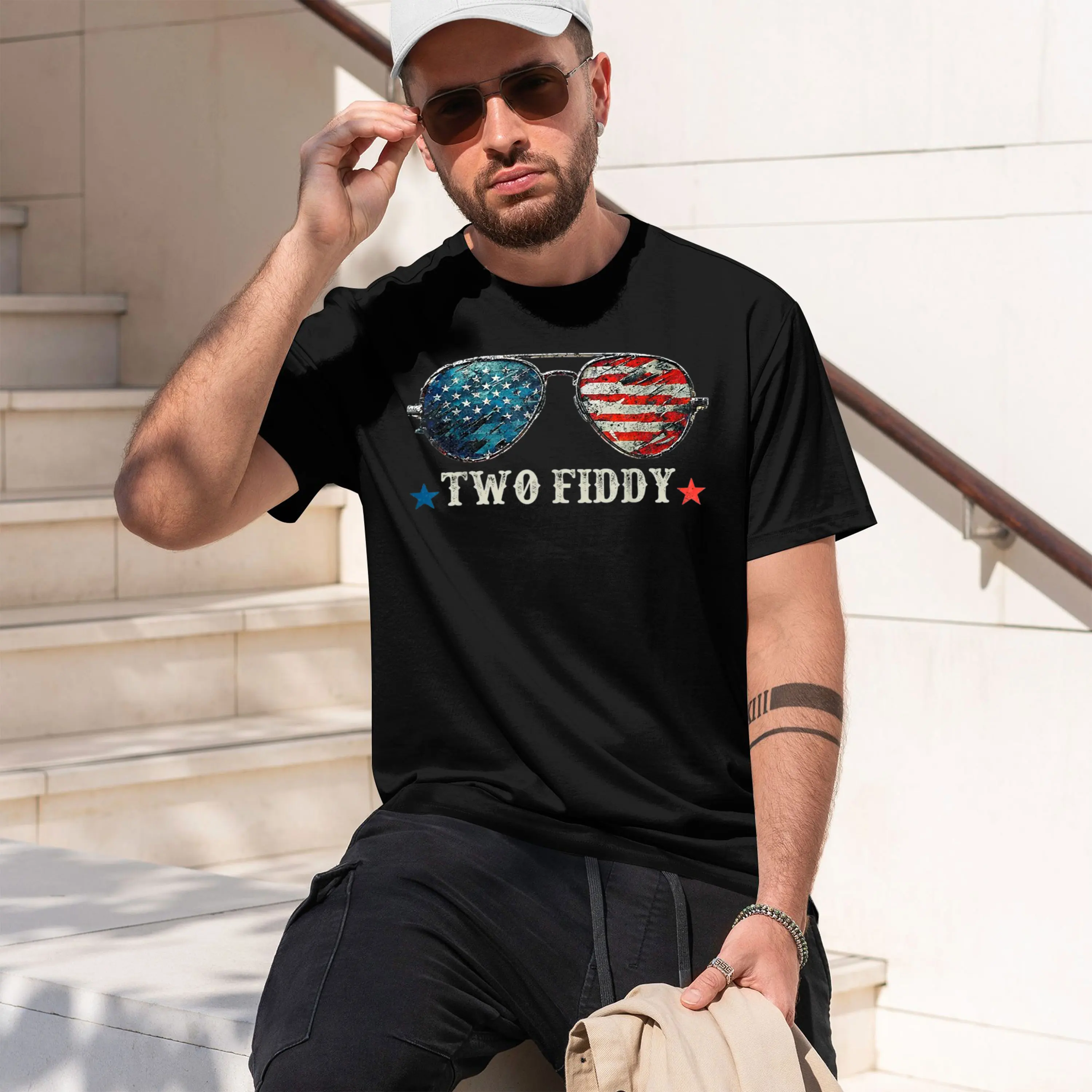 Two 2 Fiddy 250Th Anniversary 4Th Of July Patriot T-Shi Summer Sho-Sved Breathable Sweat-Wking Versatile Trendy 2026 New Model S