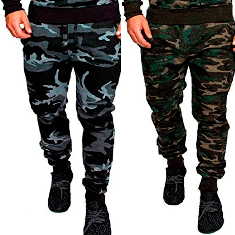 Pantalones Cargo tácticos informales para hombre, pantalones de chándal de camuflaje con múltiples bolsillos, pantalones Harem de lápiz para correr,