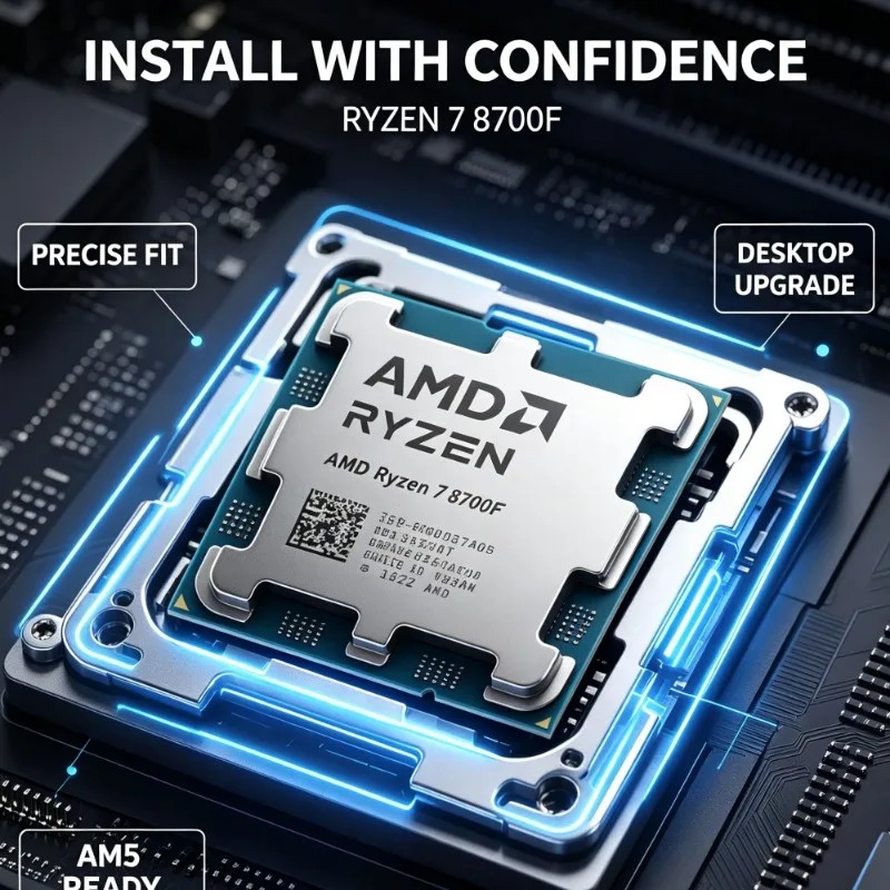 Desktop Upgrade Processor AMD Ryzen7 8700F 8-Core 16-Thread 65W AM5 DDR5 4NM Tray Computer CPU Without Integrated GPU No Cooler