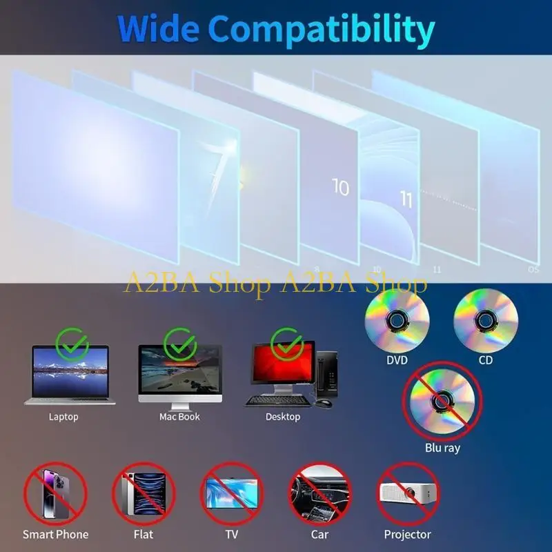 

Слот A2BA в приводе DVD-дисков Внешний оптический привод USB3.0 Type C Plug and Play Материал ABS для настольных компьютеров