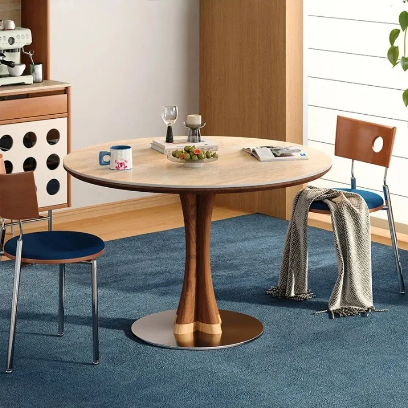 Minimalist Sturdy Dining Tables Round French Retro Small Sized Dining Tables Modern Vintage Home Furniture Tavoli Da Pranzo LJ40