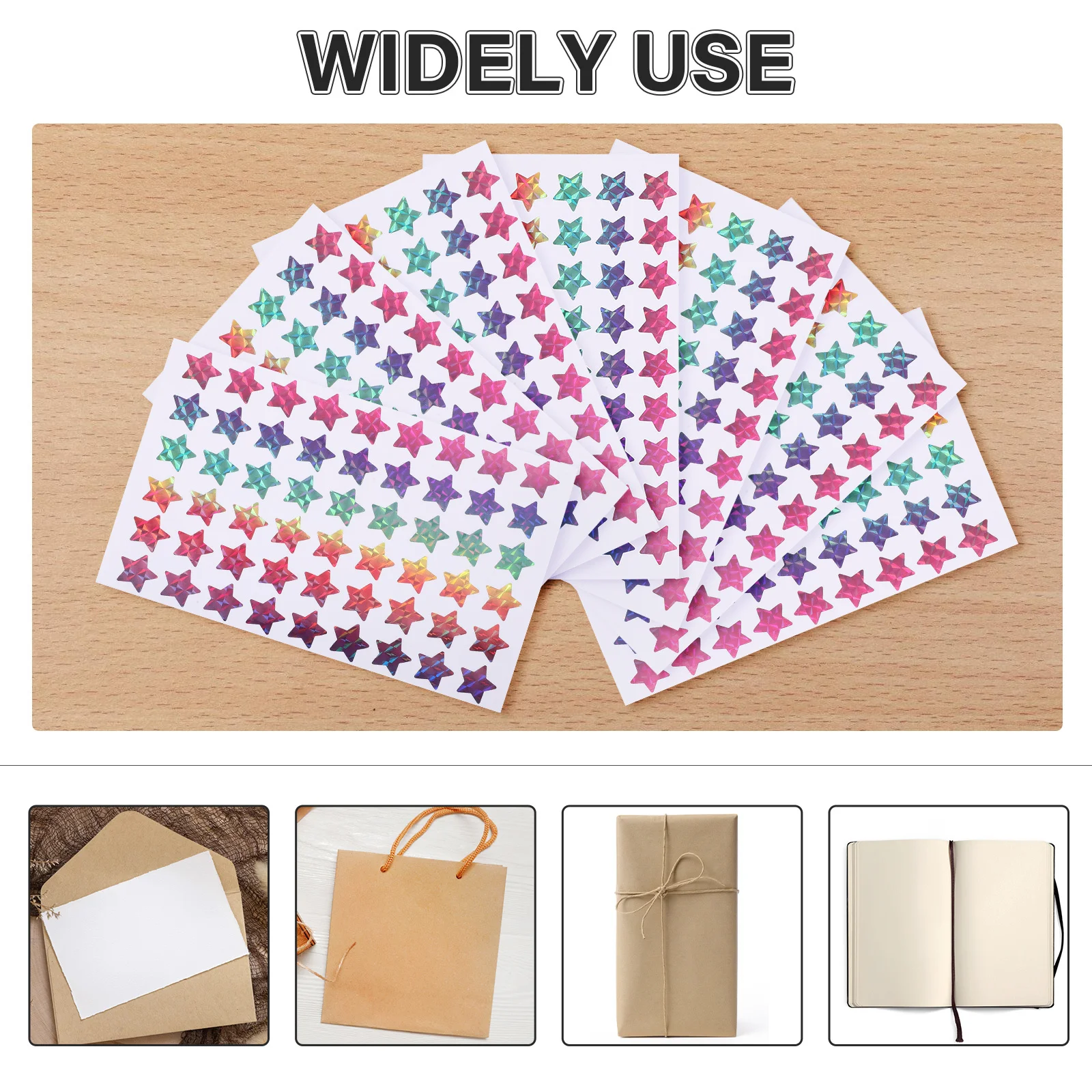 

20 Sheets Waterproof Pentagram Star Stickers Self Adhesive Reward Prints Decals for Classroom Teachers Student Motivation