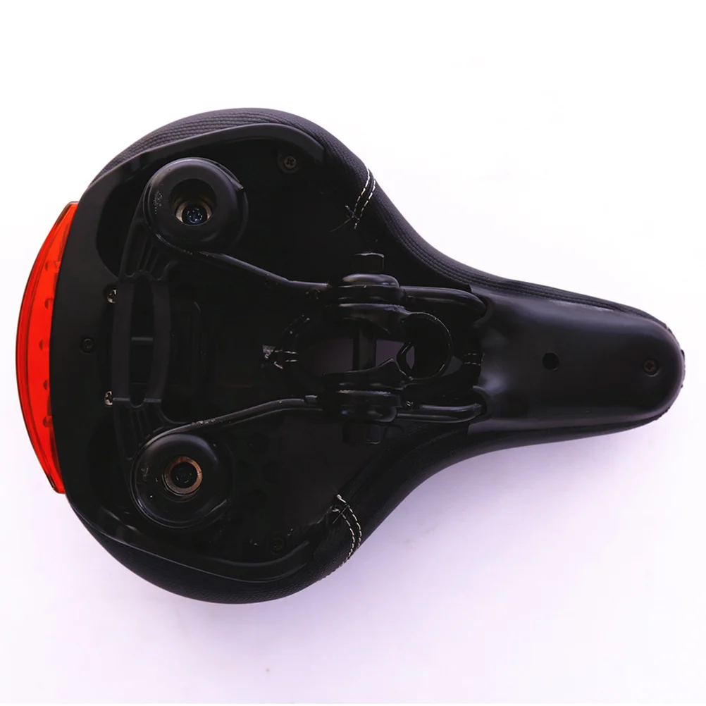 

Comfortable Bike Seat Pad Wide Waterproof Dual Spring Suspension Taillight Breathable Design Road Saddle