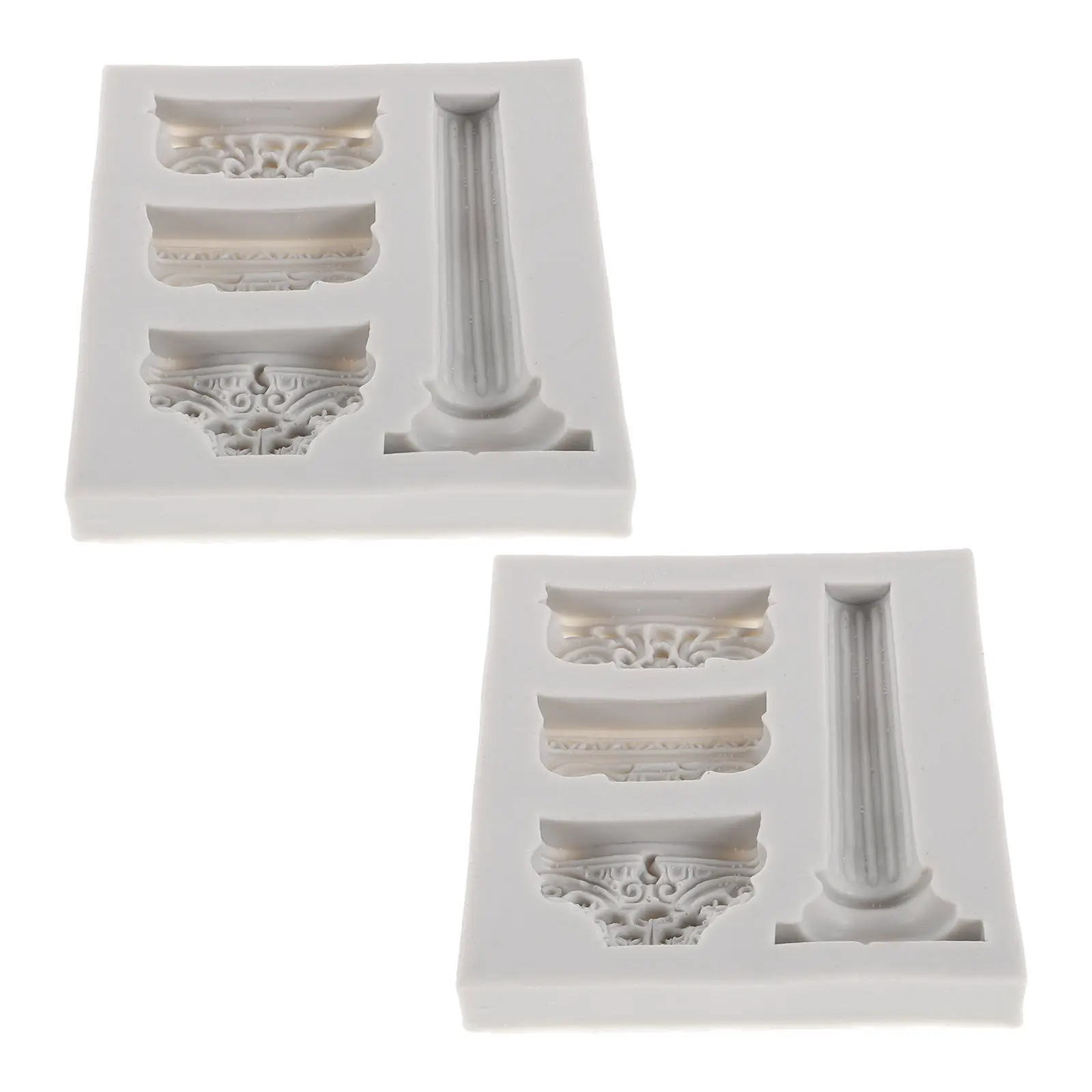 Silicone Roman Pillar Mold 2pcs for Cake Decorating, Cupcake Topper, Chocolate, Candy, Clay, Fondant DIY Marble Style