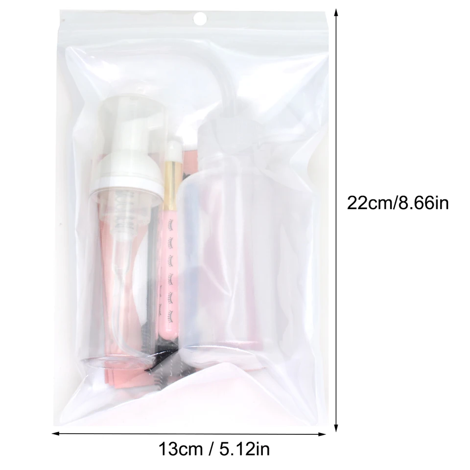 13 Piezas Kit de Limpieza para Extensiones de Pestañas 5 en 1 Cepillo Jabón Espuma Botella de Lavado Set Varita para Cejas y Pestañas Parches para Ojos 5