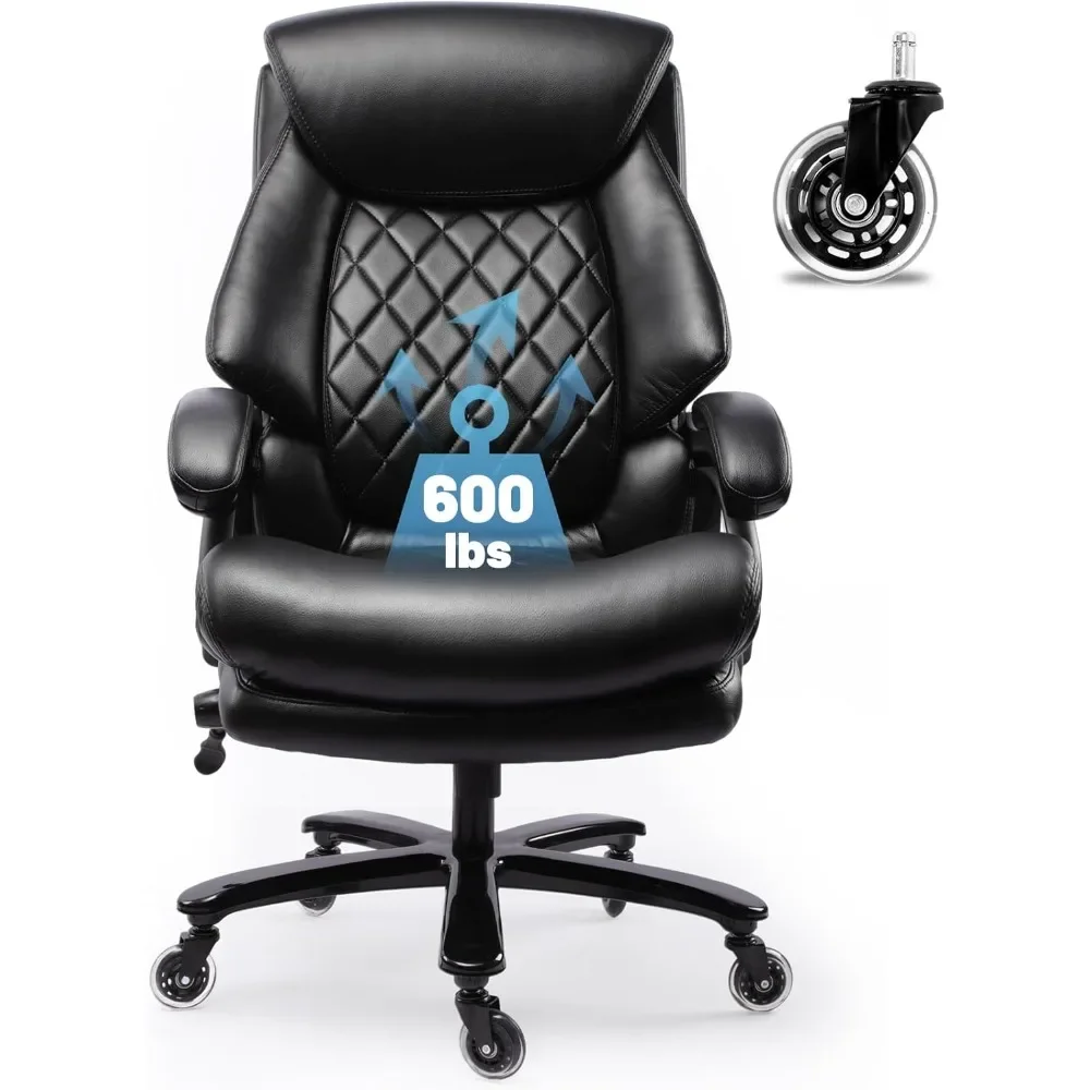Heavy Duty Office Chair with Pocket Sp，600lbs Big and Tall Office Chair, Executive Office Chairs with Adjustable Lumbar Support