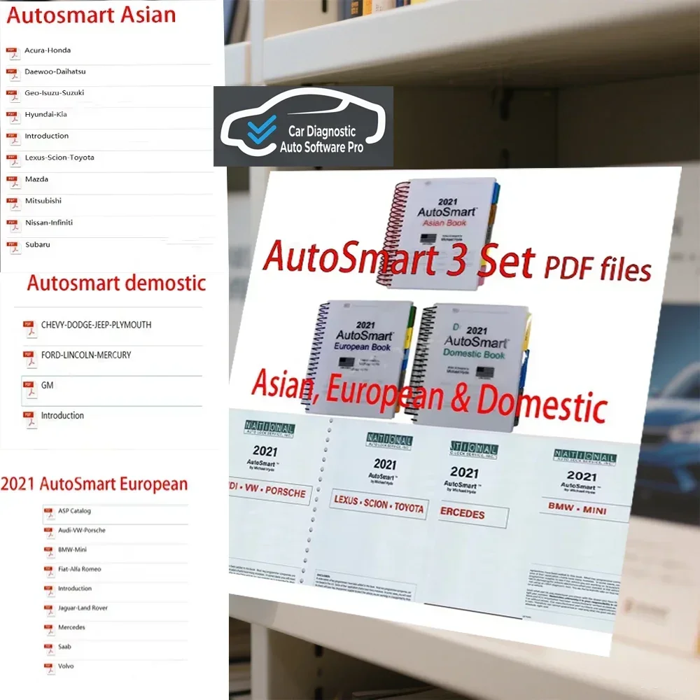 3Set AutoSmart Locksmith Repair Manual European Domestic Cars Trucks Transponder Services Updated Model Information
