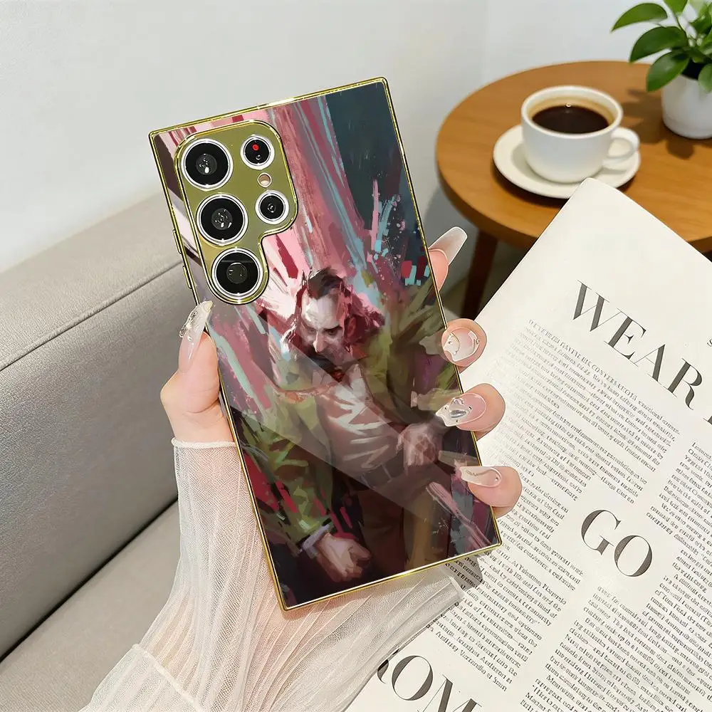 Video Game D-Disco Elysium Phone Case Luxury Electroplated Metal Frame Case For Samsung Galaxy S25 S24 S23 Ultra