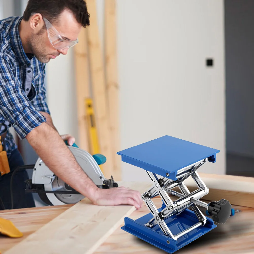 حامل طاولة لوحة التجربة اليدوية منصة رافعة مقصية قابلة للتعديل ثابتة لتجربة نحت الأعمال الخشبية