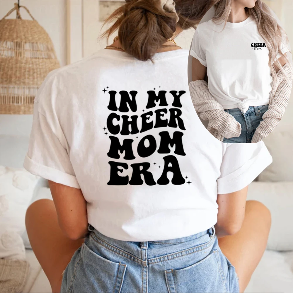 In My Cheer Mom Era T Shirt Cheer Mama Tee Mom Life Tshirt Women Short Sleeve T-shirt Cheerleader Merch Shirt