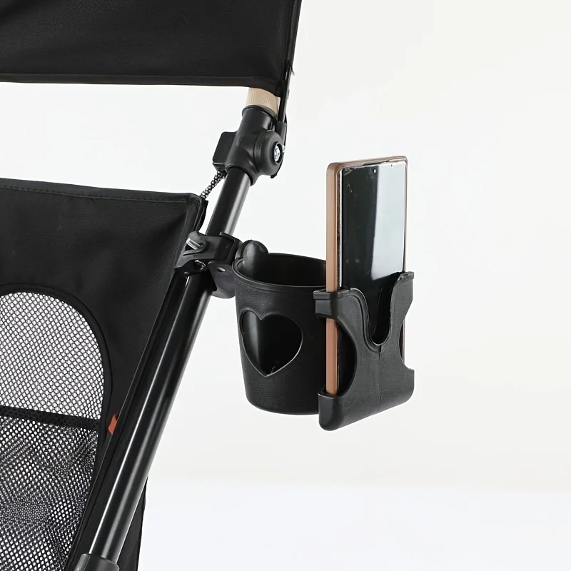 2-Pack Rotatable Stroller Cup Holder, Baby Stroller Accessory, Bottle and Phone Holder, 3-in-1 Water Cup and Milk Tea Holder
